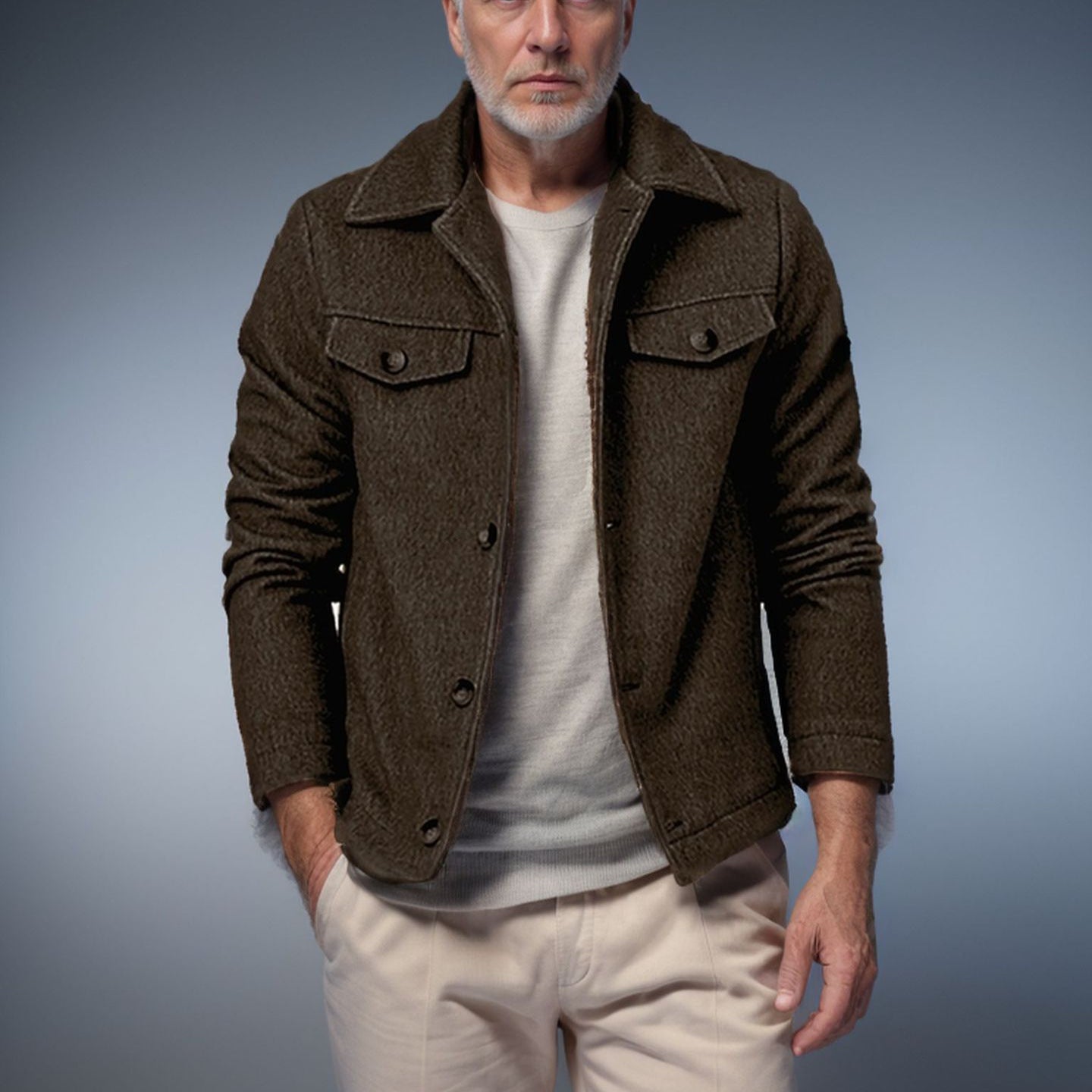 Herren Jeansjacke Modisch Goldene Knöpfe Trendy - BerlinGlamour