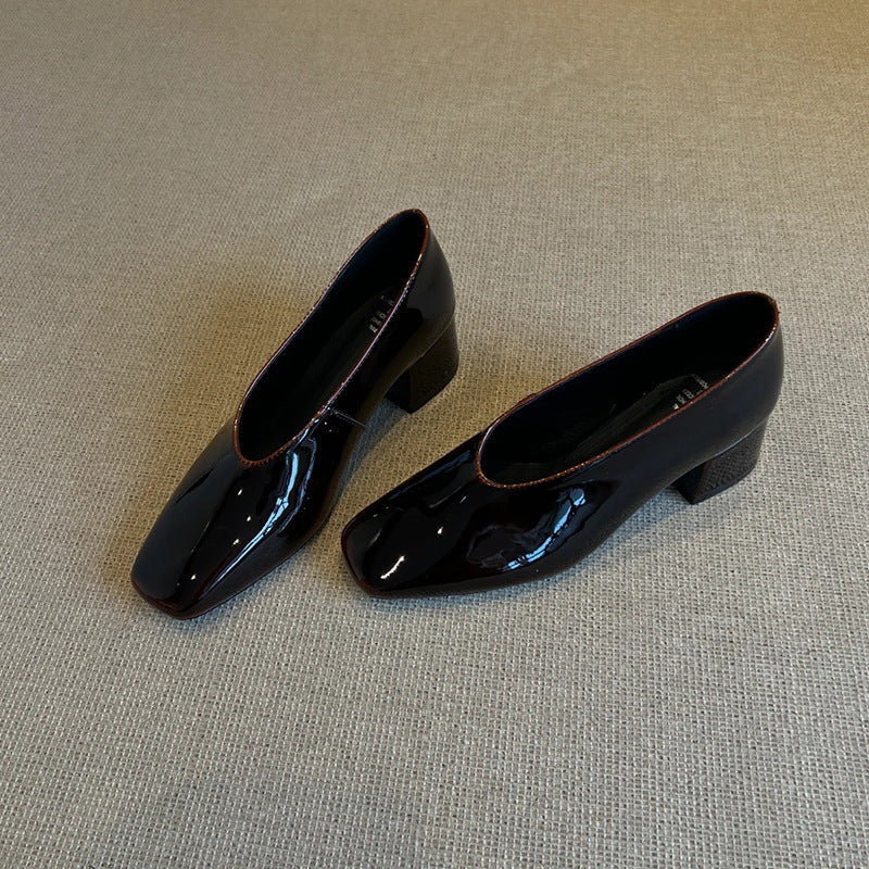 Damen Pumps Hochhackig Glänzend Schmal