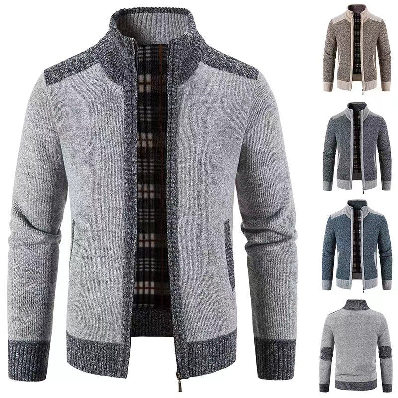 Herren Strickjacke Moderne Reißverschlussjacke Schwarz - BerlinGlamour