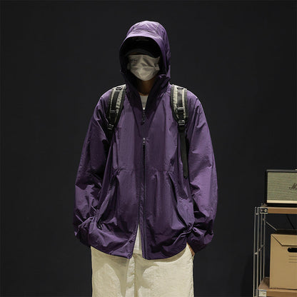 Herren Freizeitjacke Leicht Atmungsaktiv Kapuzenjacke Sportlich