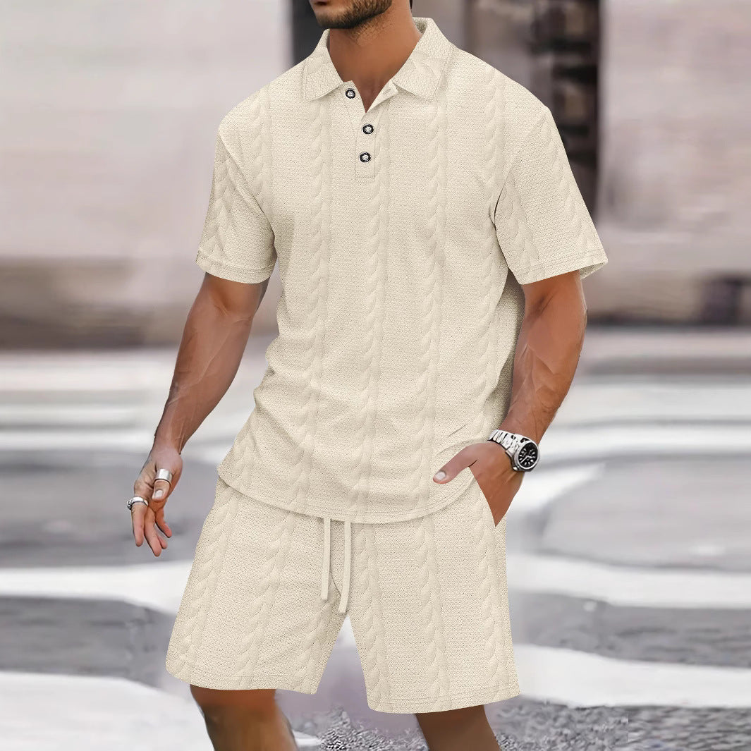Herren Kurzarmhemd und Bermuda Set atmungsaktiv Casual