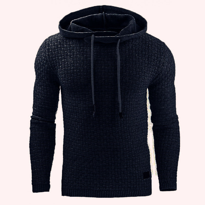 Herren Strickpullover mit Kapuze Grau Modern