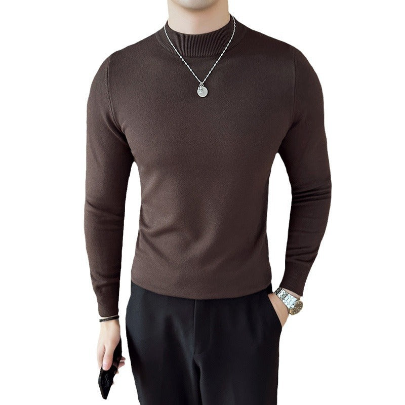 Herren modischer Pullover mit hohem Kragen und eleganter Passform Berlin Glamour