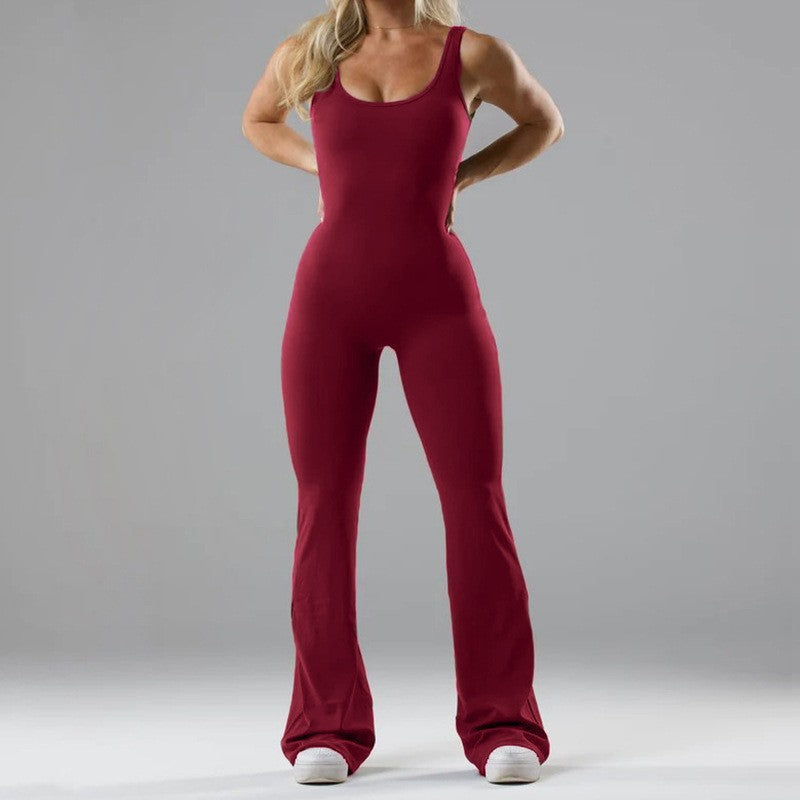 Damen Jumpsuit Sportlich Flared mit Weichem Stoff