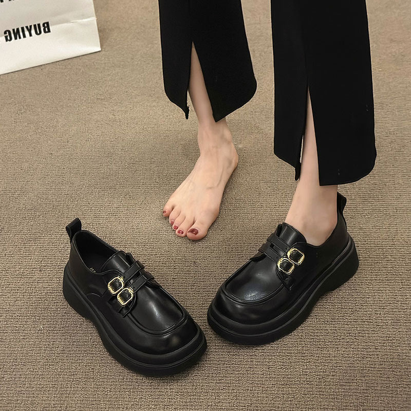 Damen Schnürschuhe Elegante Doppelriemen Schuhe Modern