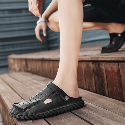 Damen Sandalen Leder Atmungsaktiv Komfortabel Sommer