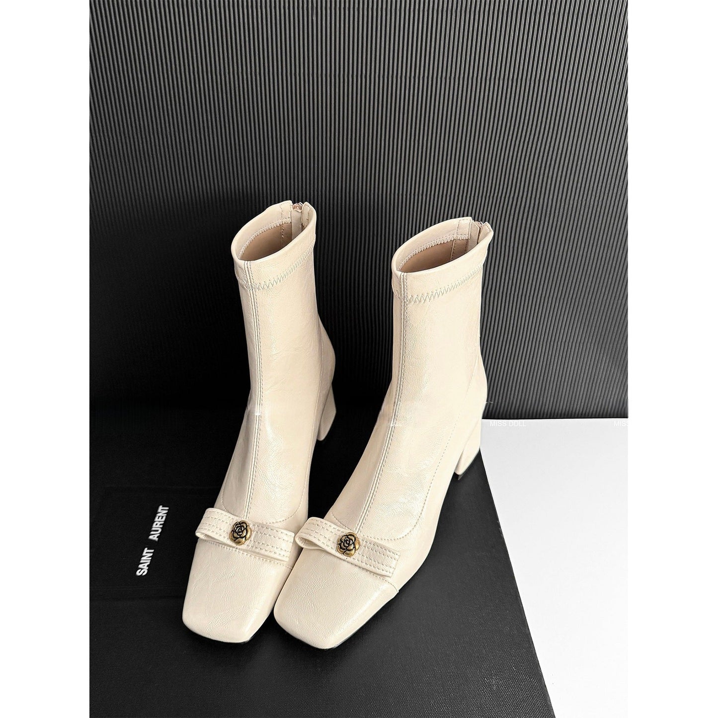 Damen Stiefeletten Elegante Schleife Blockabsatz - BerlinGlamour