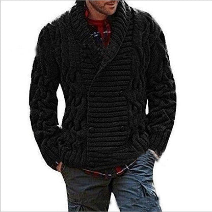 Herren Strickjacke Grobstrick Modern Zopfmuster