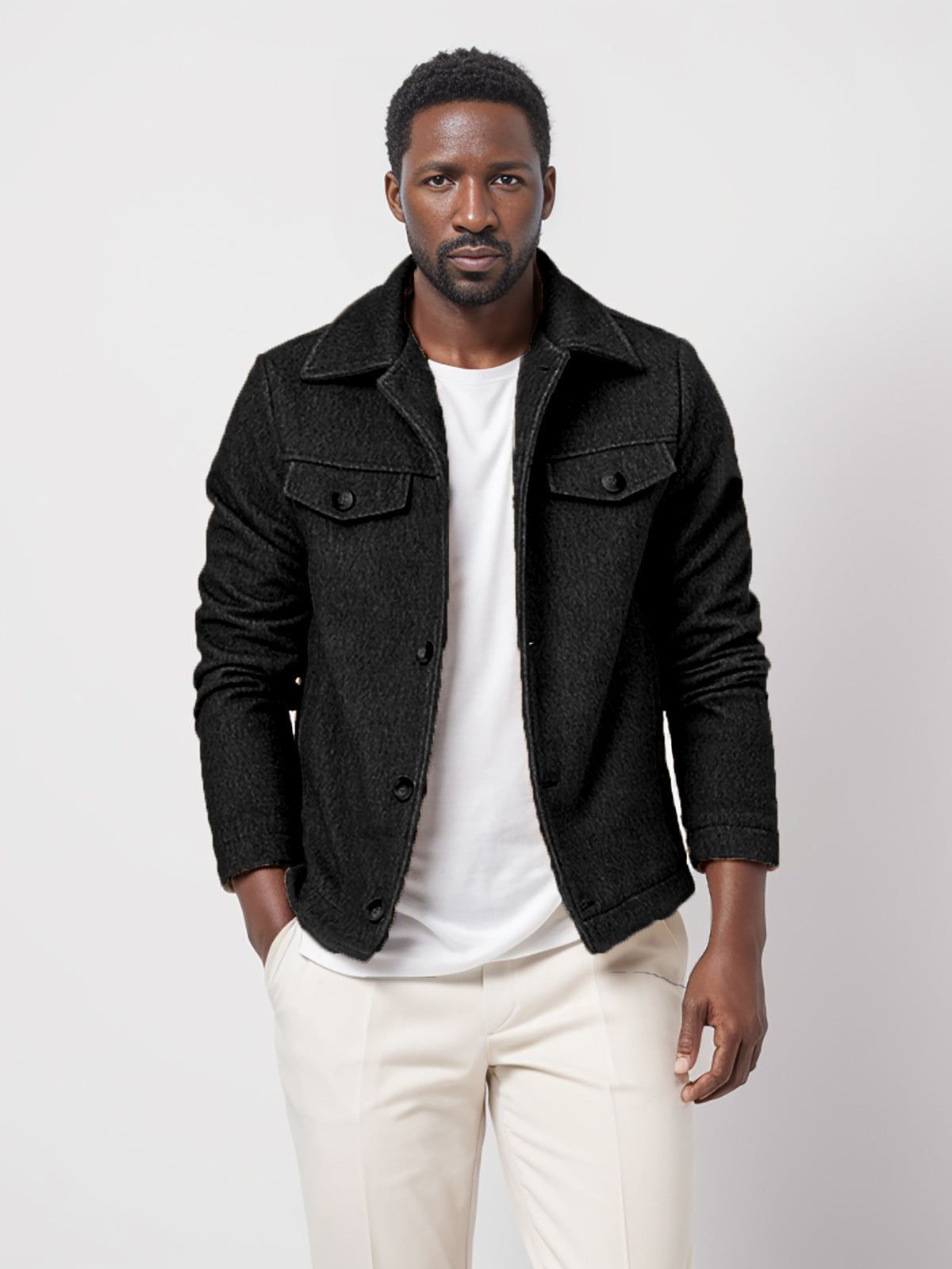 Herren Utility-Jacke Modern mit Nieten und Struktur