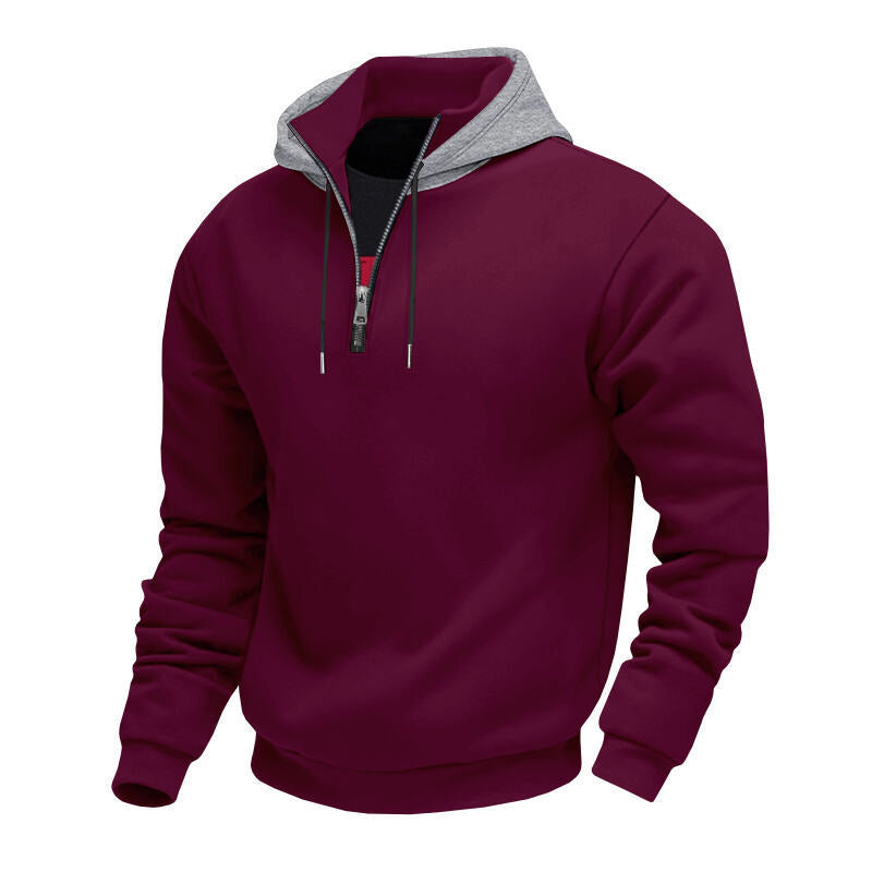 Herren Sweatjacke Reißverschluss Kragen Hoch Modern
