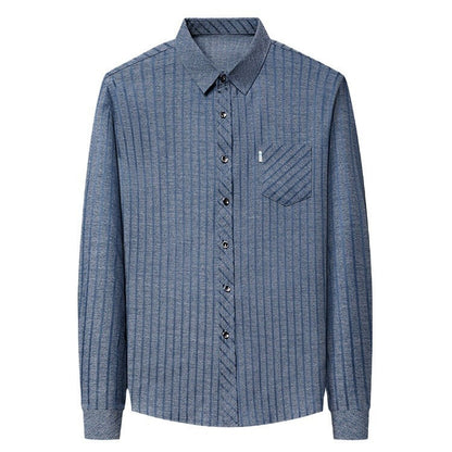 Herren Slim Fit Langarmhemd Modern Strukturiert