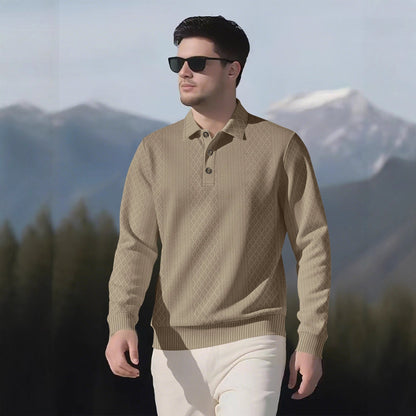 Herren Pullover Langarm Modern mit Knopfleiste - BerlinGlamour