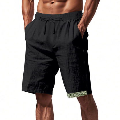 Herren Strandshorts Leinen Bequem Elastisch