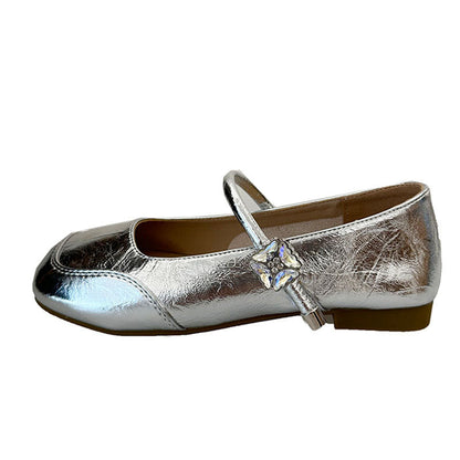 Damen Ballerinas Elegante Riemchen Schuhe Komfort