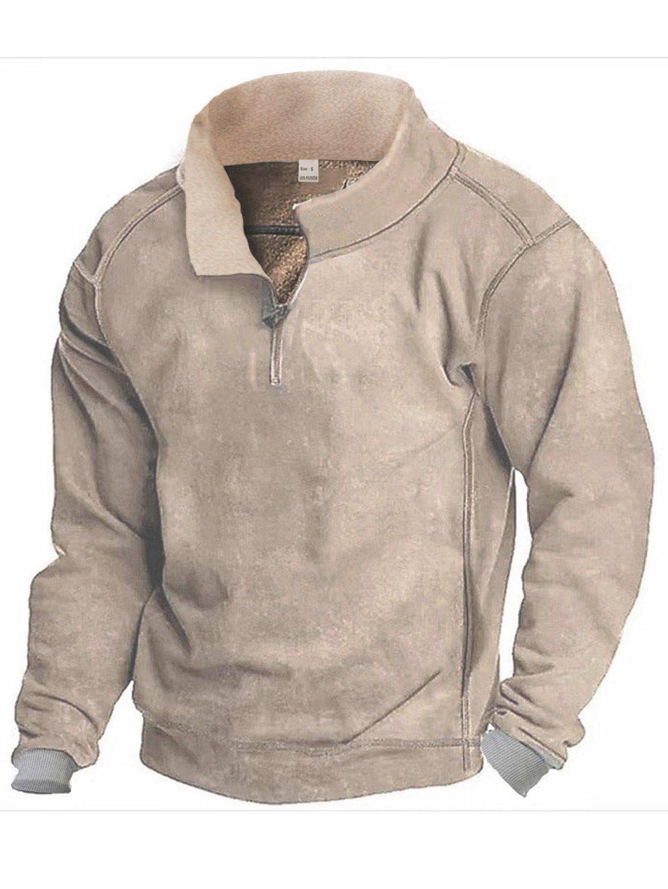 Herren Fleece Sweatshirt Stehkragen Warm Modern