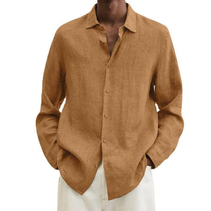 Leinenhemd Herren Leicht Bequem Sommer