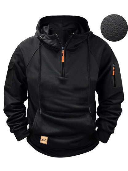 Herren Sportpullover Kapuzenpullover Mit Reißverschluss Taschen