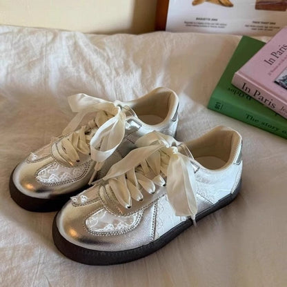 Damen Sneaker Spitze Elegant Komfortabel Schuhe - BerlinGlamour