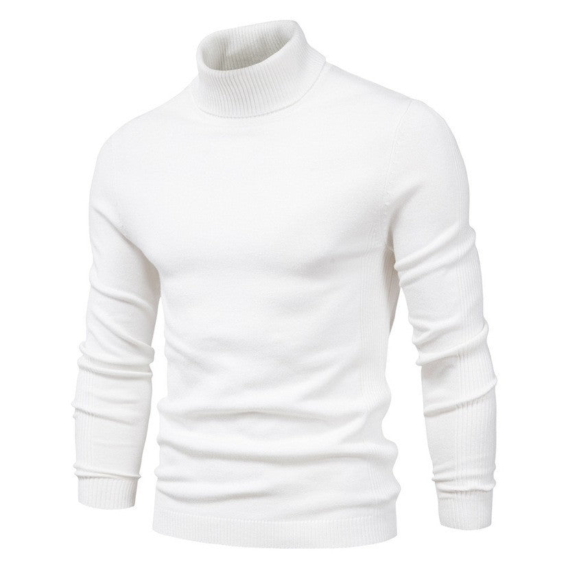 Herren Rollkragenpullover Merinowolle Weich Modern