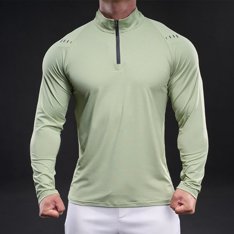 Herren Sportoberteil Funktionsshirt Stehkragen Modern