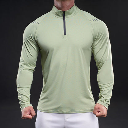 Herren Sportoberteil Funktionsshirt Stehkragen Modern