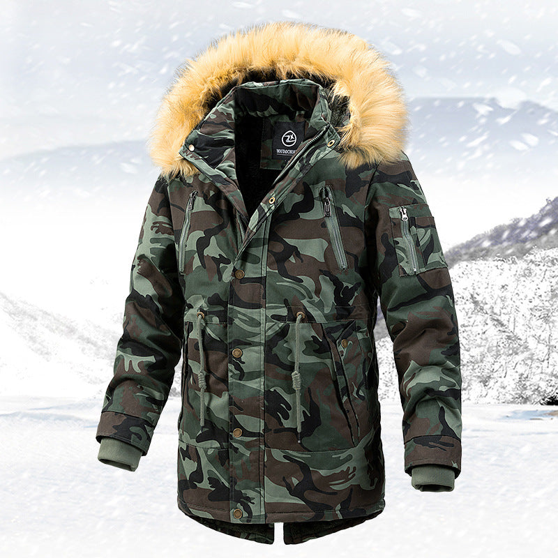Herren Camouflage Parka Warm mit Abnehmbarer Kapuze - BerlinGlamour