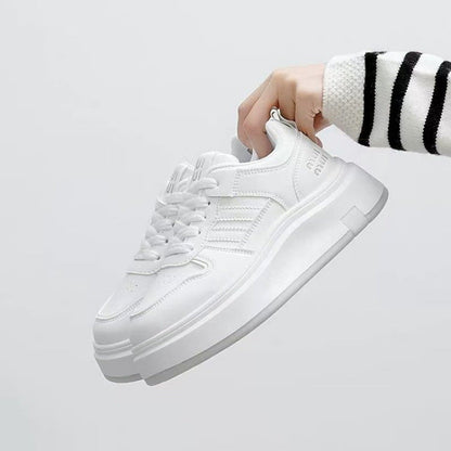 Damen Sneaker Laufsohle Dick Atmungsaktiv Sportlich