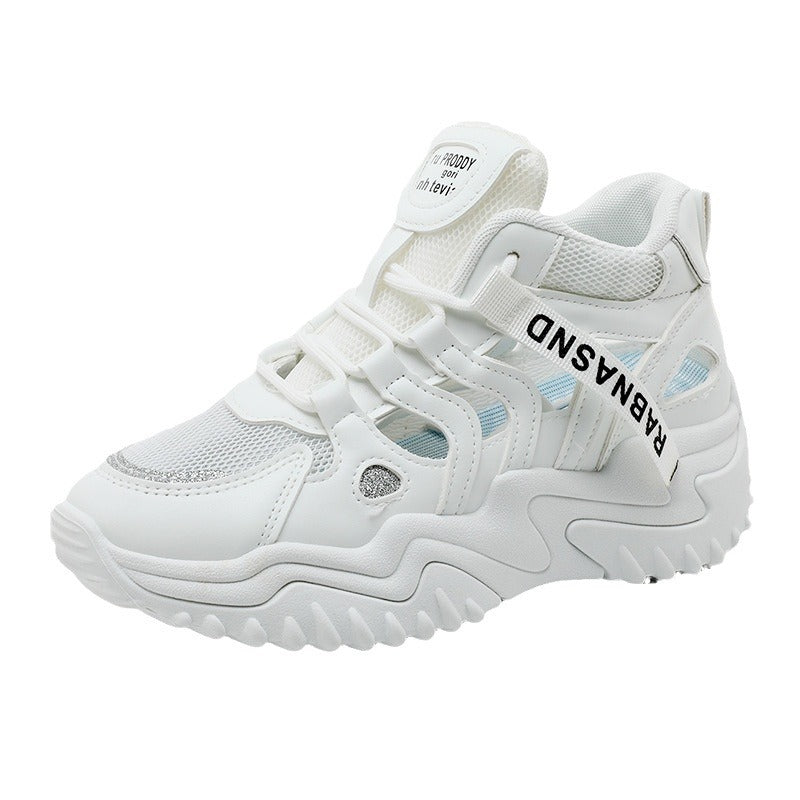 Damen Sport-Sneaker High-Top atmungsaktiv Schwarz