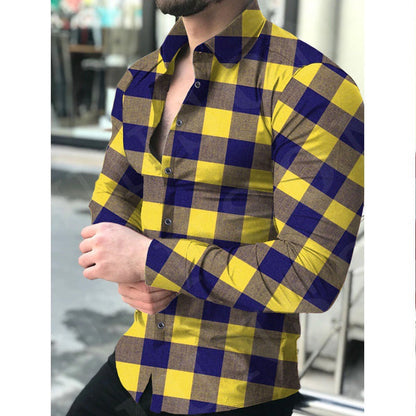 Herren Flanellhemd Karomuster Baumwolle Schwarz Modern