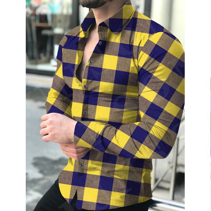 Herren Langarmhemd Karomuster Elegant Berlin Style