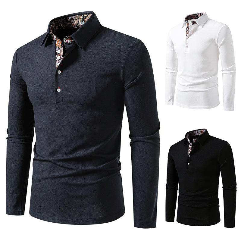 Herren Polohemd Langarm Modernes Kragendesign Qualität - BerlinGlamour