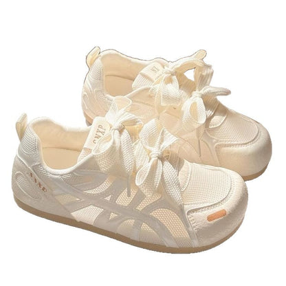 Damen Sneaker atmungsaktiv mit Schleifen Optik Mode