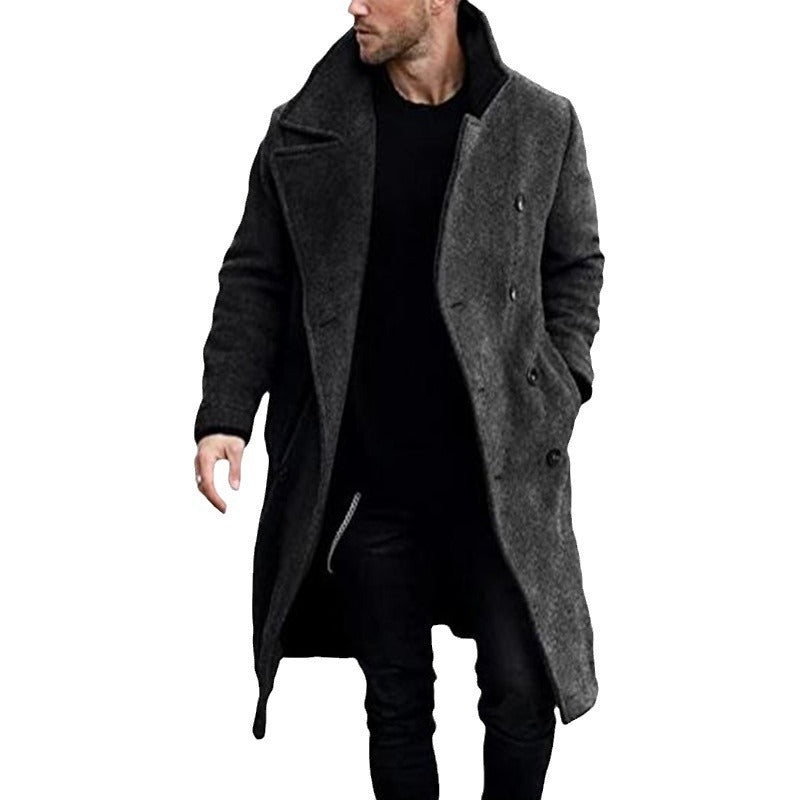 Herren Wollmantel Klassisch Eleganter Doppelrevers