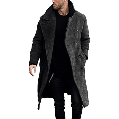 Herren Wollmantel Klassisch Eleganter Doppelrevers