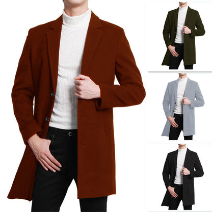 Herren Woolcoat Moderner Schnitt Elegante Übergröße