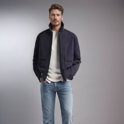 Herren Jacke Lässig Modern mit Taschen