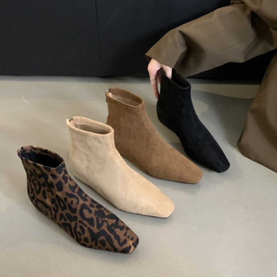 Damen Ankle Boots Wildleder Elegant Spitz