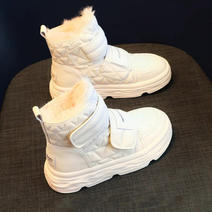 Damen Winterstiefel Gefüttert Warm mit Klettverschluss
