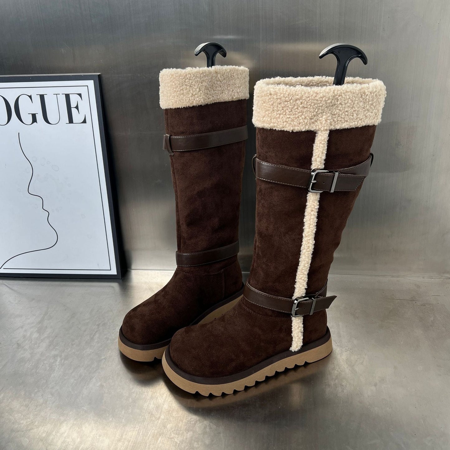 Damen Winterstiefel Fleecegefüttert Rutschfest Elegantes Design