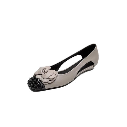 Damen Ballerina Schuhe Offen Fersen Floral Modisch