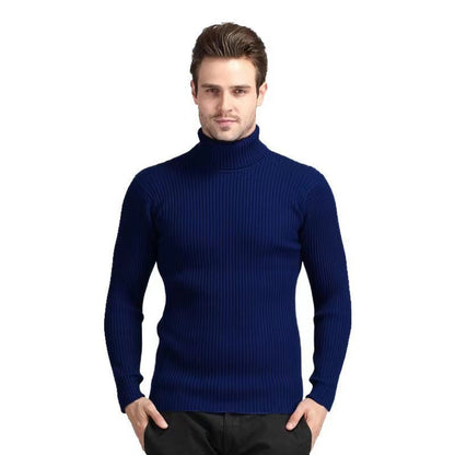 Herren Rollkragenpullover Feinripp aus Merino-Wolle