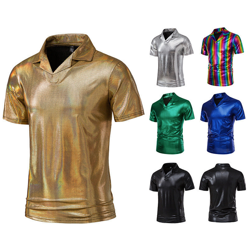 Herren Hemd Kurzarm Modern Glänzend Berlin Style