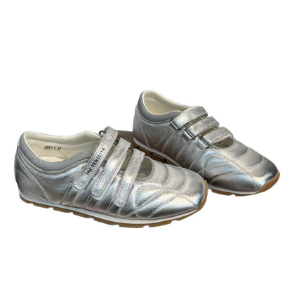 Damen Sneaker Sportlich Glänzend Mit Klettverschluss