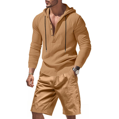Herren Kapuzenshirt Lässig Modern mit Shorts Bequem