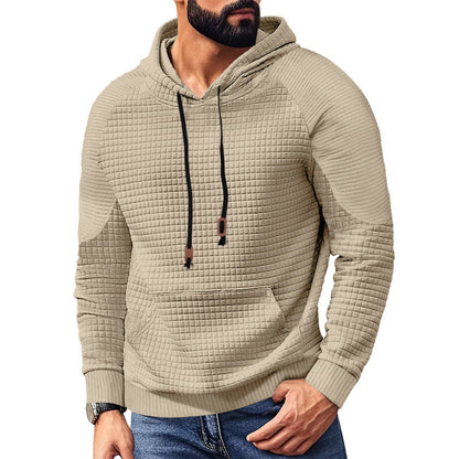 Herren Kapuzenpulli Strukturiert mit Taschen Modern