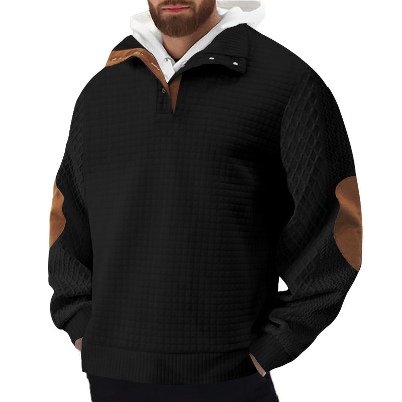 Herren Fleece Pullover Robust Hochkragen Strukturiert
