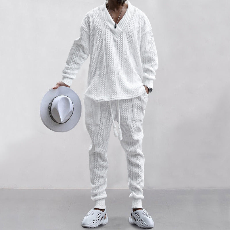 Herren Strickanzug Modern Elastisch V-Ausschnitt
