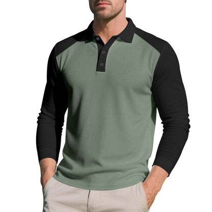 Herren Polo-Shirt Langarm Sportlich Atmungsaktiv