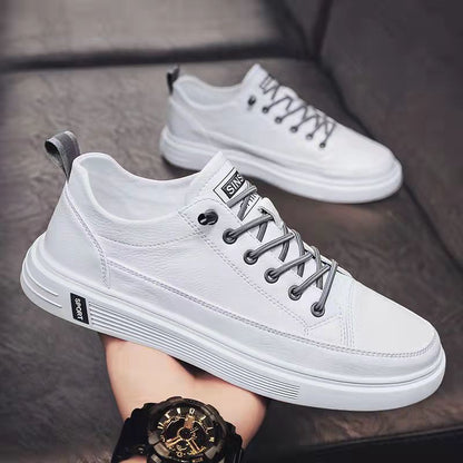 Damen Sneaker Leder Schuhe Bequem Laufsohle
