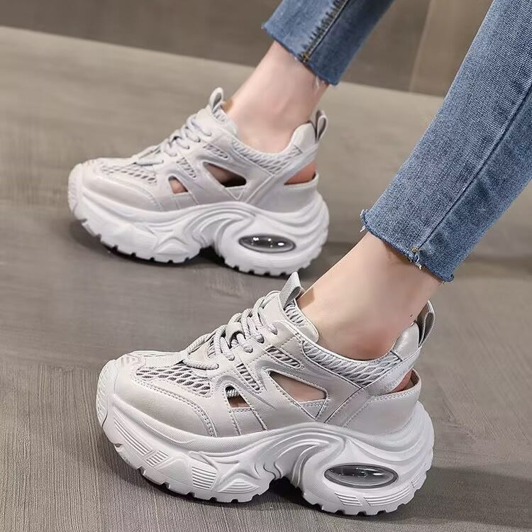 Damen Sneaker Chunky Bequem Atmungsaktiv Weiße Sneakers - BerlinGlamour